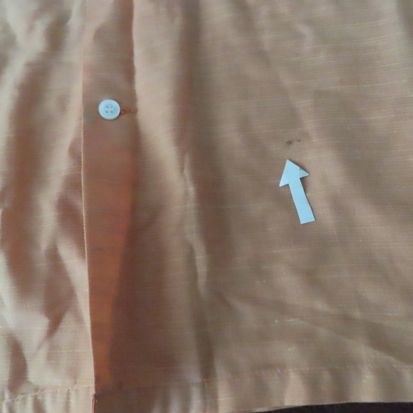 vintage 50s 60s permanent press unbranded loop collar shirt orange L 16-16.5 - Picture 3 of 10